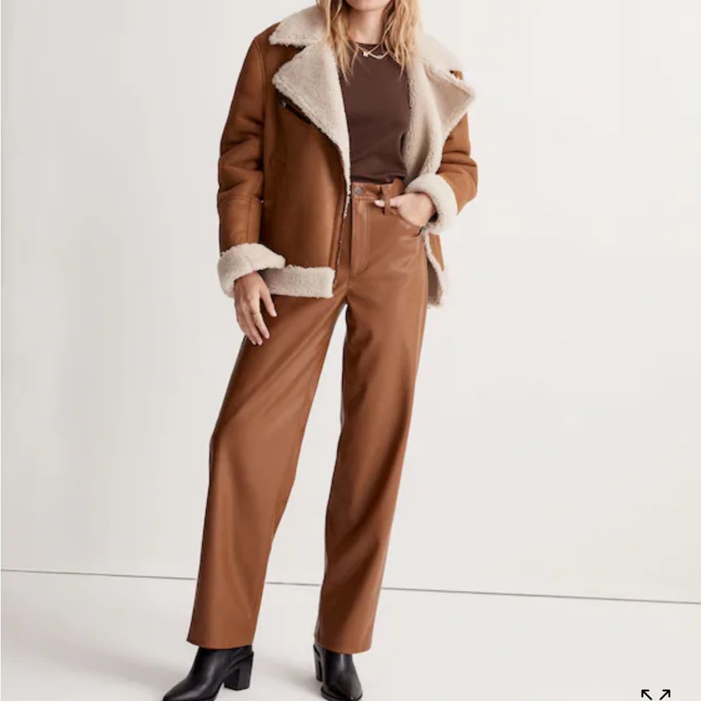 Madewell Tan Leather Pants